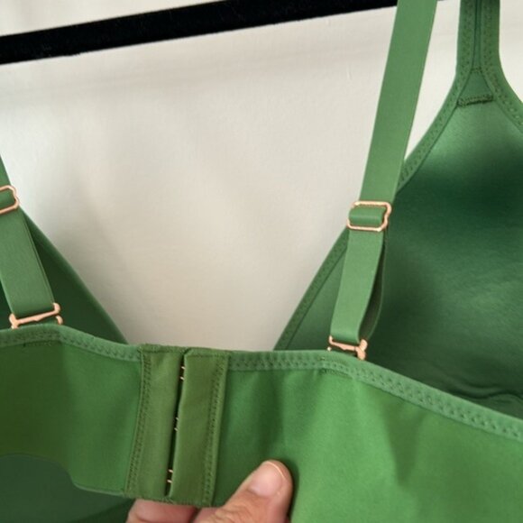 Aerie Women Solid Green Plugging Neckline Bra Plus Size 40C - Picture 9 of 11